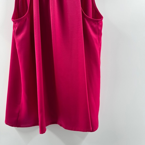 A New Day Hot Pink High Neck Tie Back Tank Top Sleek Finish Size Large - Picture 3 of 8